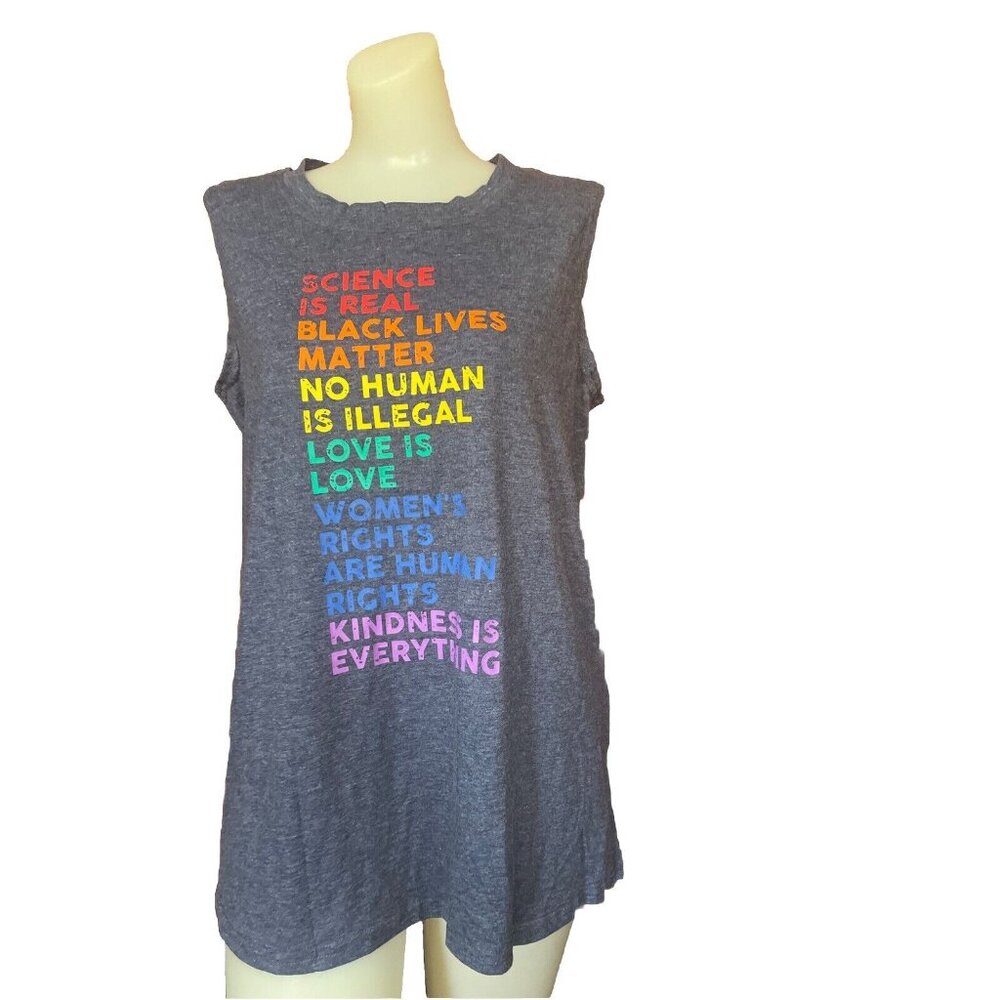 Science Is Real Black Lives Matter No Human Is Illegal Love Is Love Racer Tank L